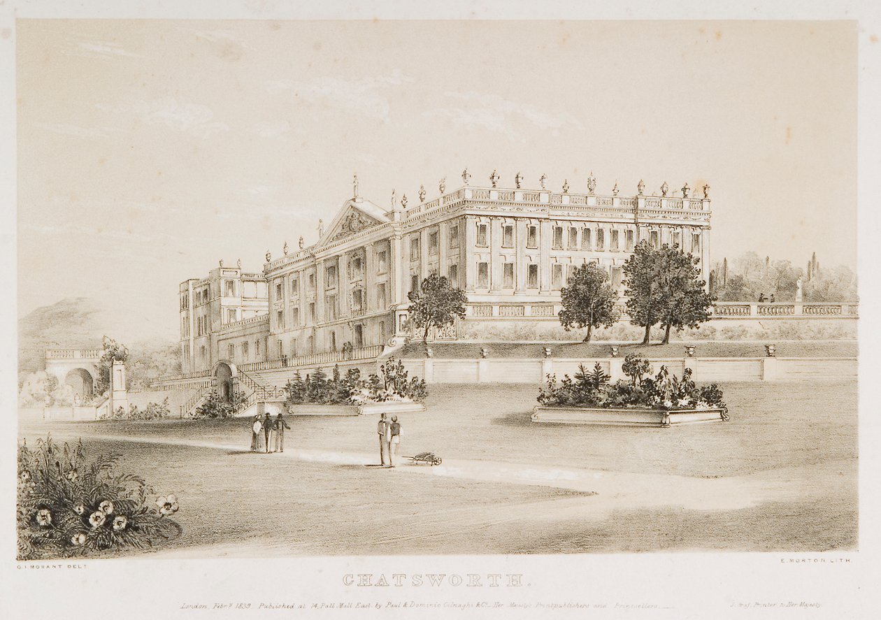 Chatsworth House, Derbyshire, 1839 av 4th Earl of Morton James Douglas