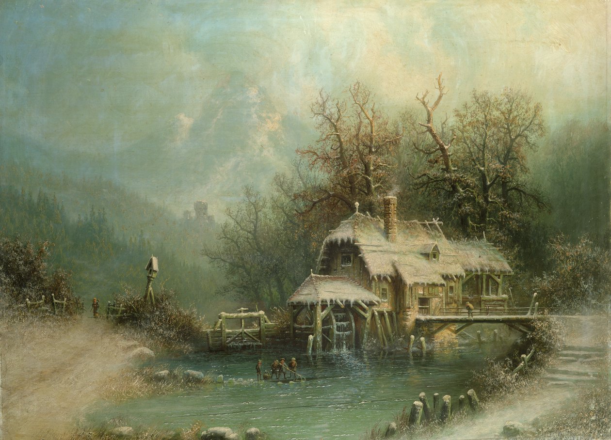 Figurer ved en vannmølle av A. Bredou