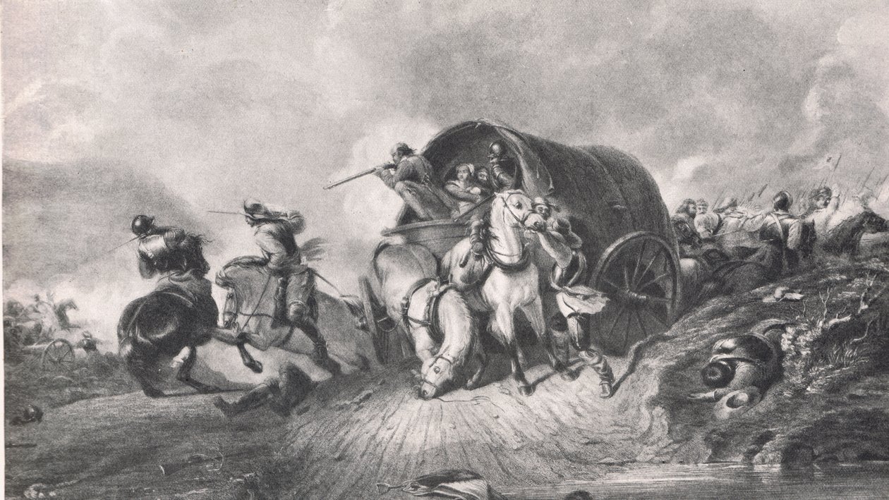 An Attack on a Baggage Wagon: An Incident at the Battle of Naseby, illustrasjon fra 