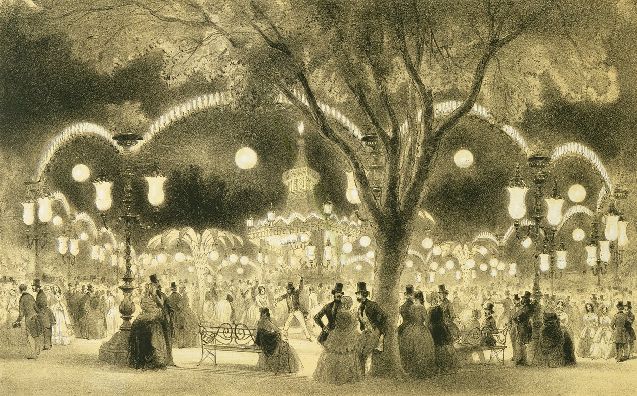 The Mabile Ball, The Champs Elysees, utgitt av Auguste Bry av A Provost