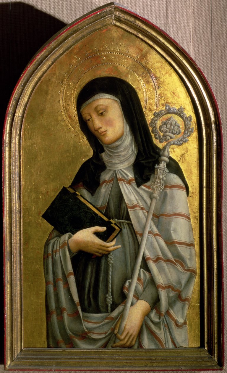 St. Clare, panel fra en polyptyk fjernet fra kirken St. Francesco i Padua (panel) (se også 72517) av A. and B. Vivarini