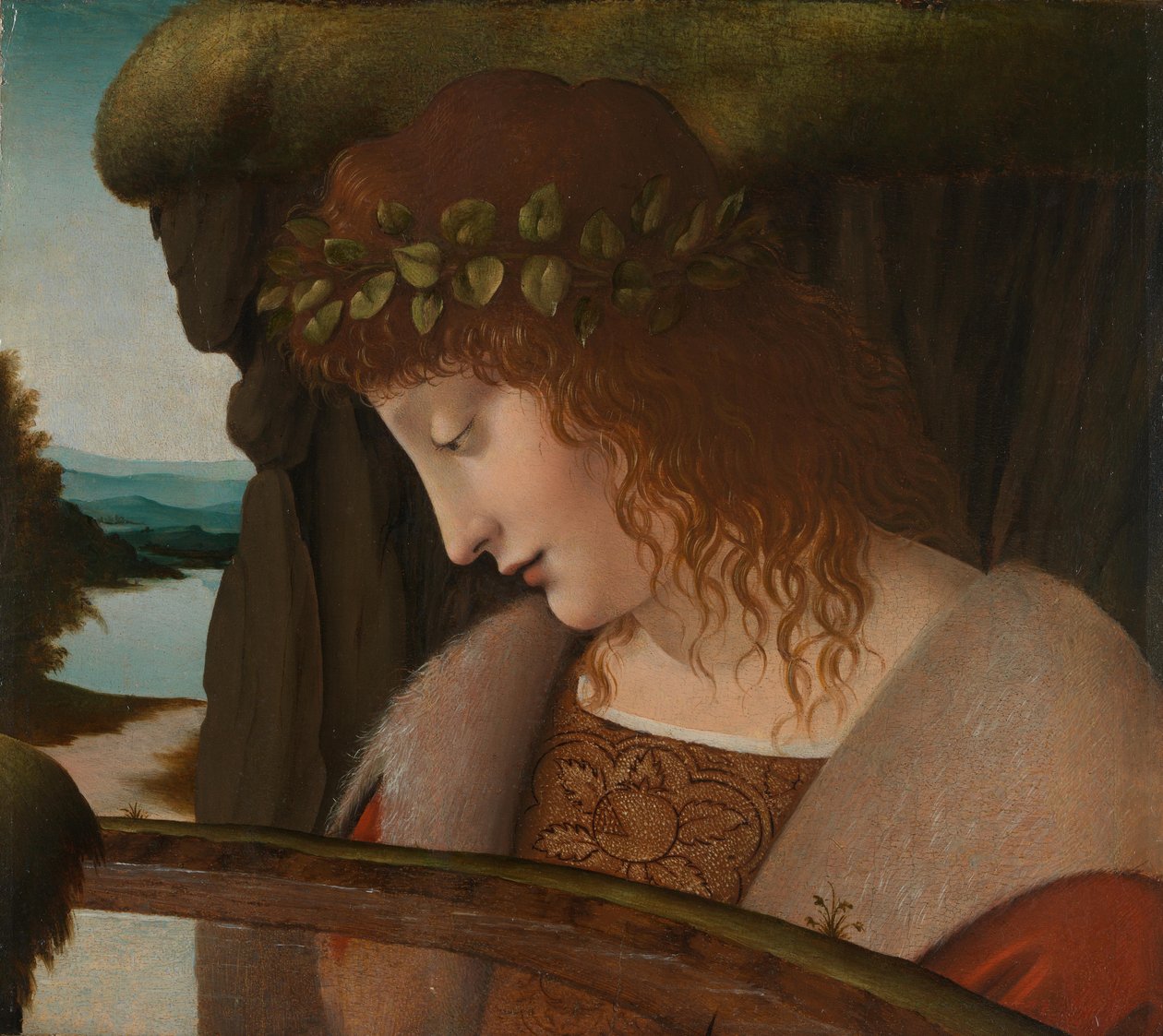 Narcissus av Leonardo da school of Vinci