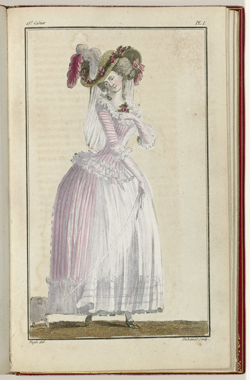 Cabinet des Modes eller New Modes, 15. juni 1786, pl. Jeg av A.B. Duhamel