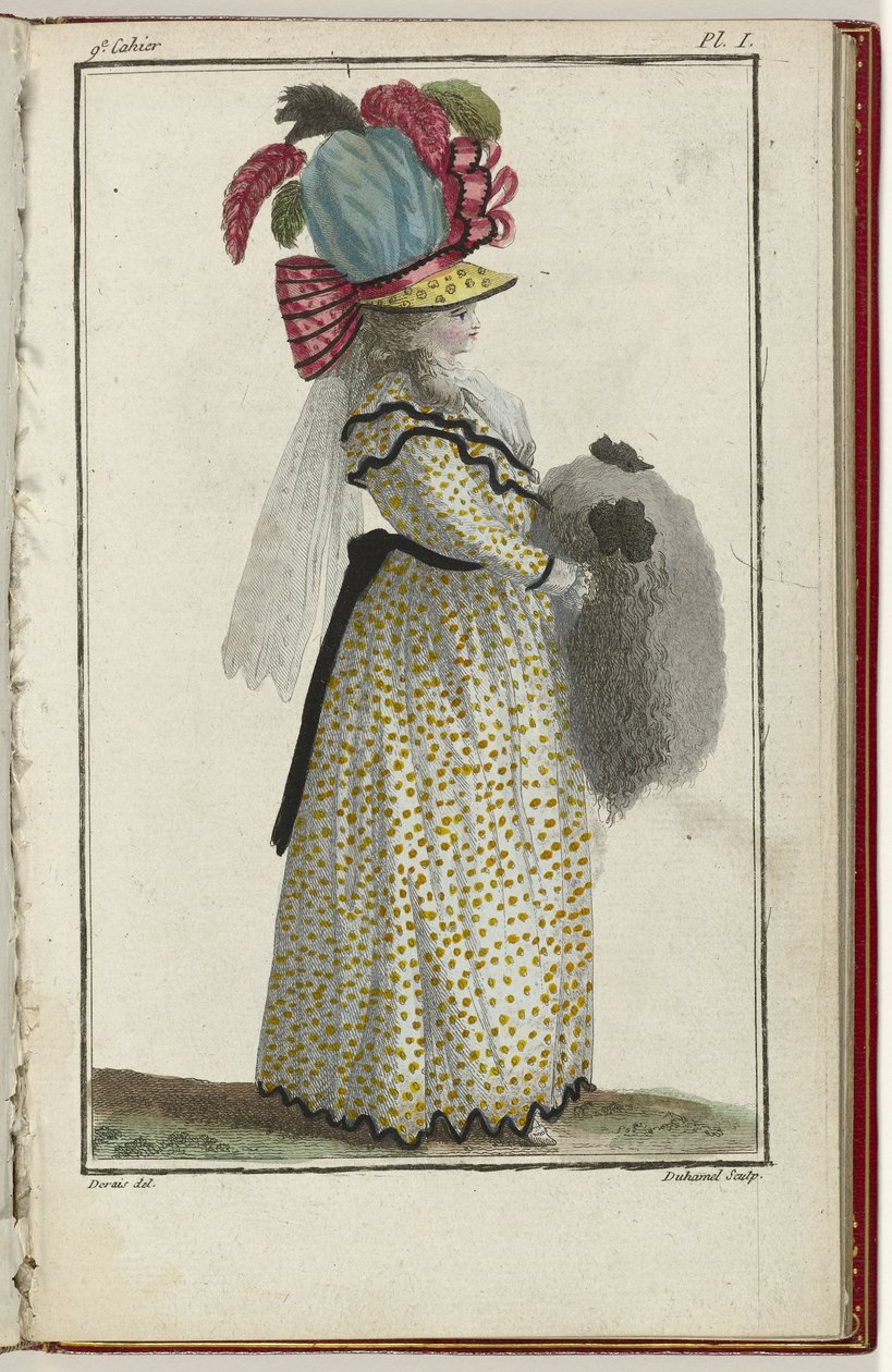 Cabinet des Modes eller Les Modes Nouvelles, 15. mars 1786, pl. Jeg av A.B. Duhamel