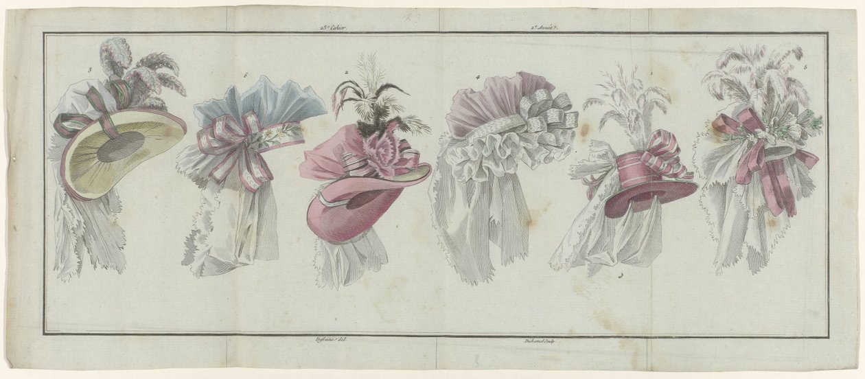Magasin des Modes Nouvelles Françaises et Anglaises, 20. juli 1787, 25. notatbok, 2. år, enkelt pl. av A.B. Duhamel