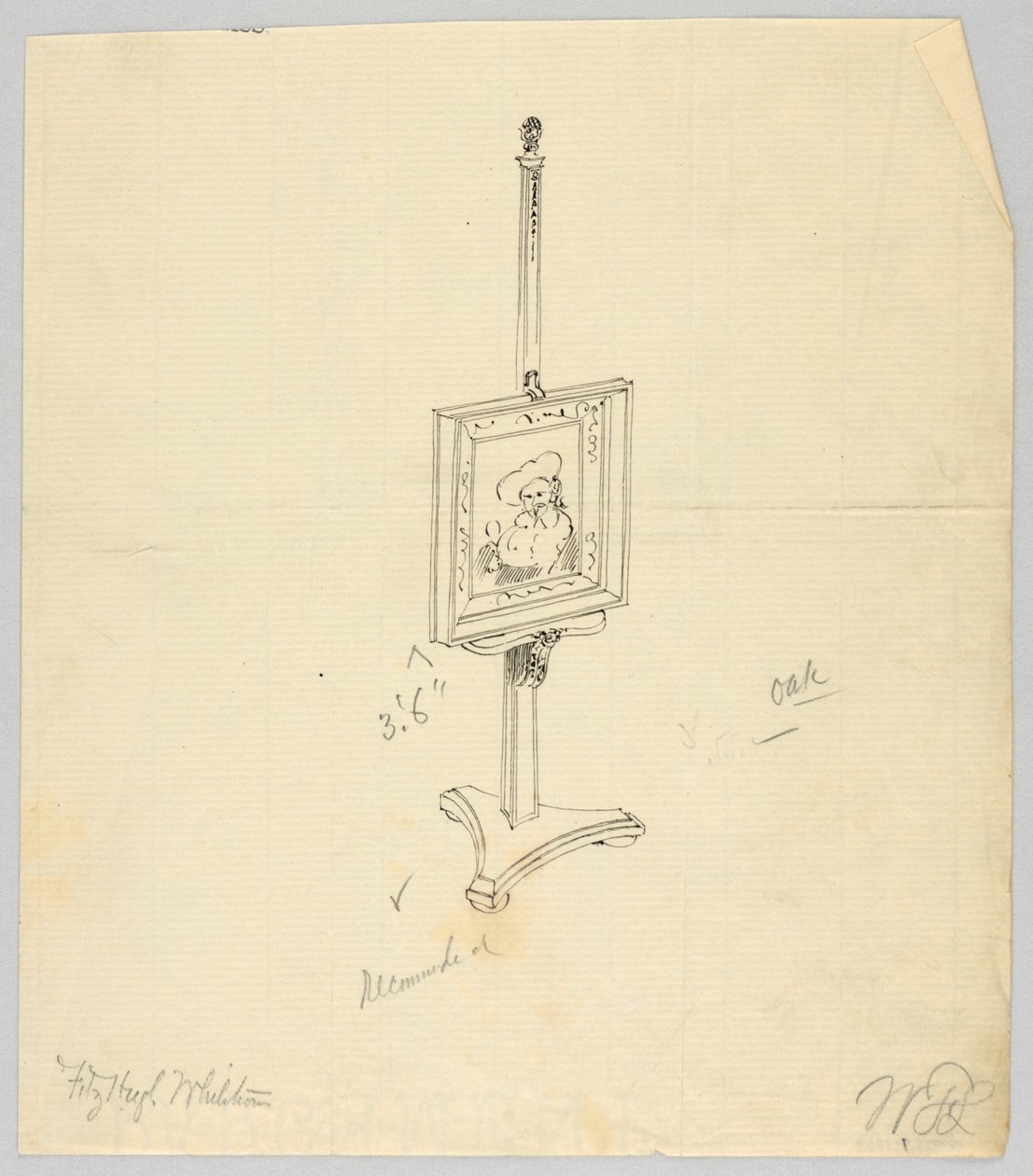 Design for eik maleri staffeli av A.N. Davenport Co.