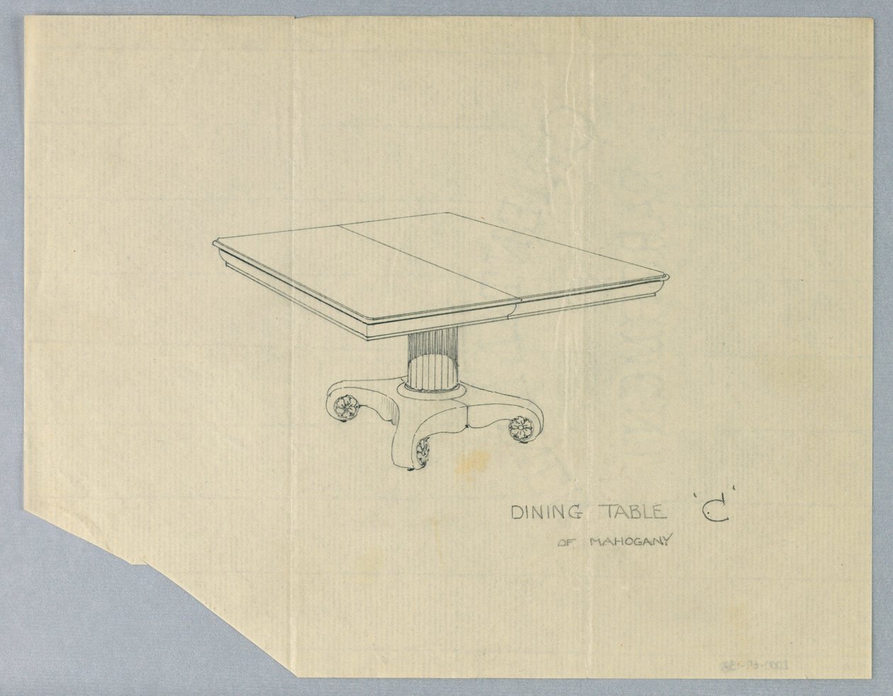 Design for et spisebord "C" av mahogni av A.N. Davenport Co.