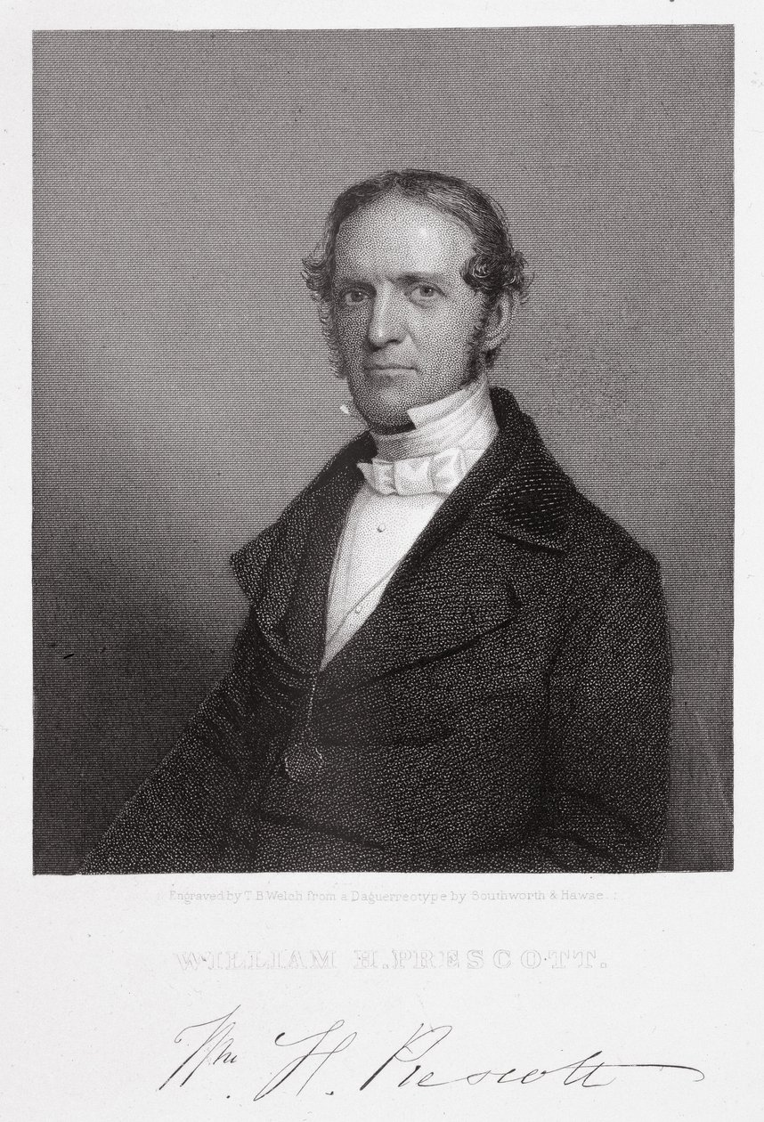William Hickling Prescott, gravert av Thomas B. Welch (1814-74) etter en daguerreotypi av A.S. and Hawes, J. Southworth