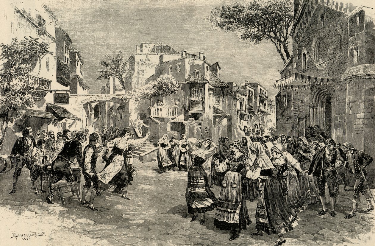 Mascagnis opera Cavalleria Rusticana - siste akt av A. (after) Bonamore