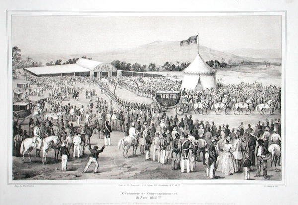 Kroningen av general Faustin Soulouque (ca. 1785-1867) som keiser av Haiti av A. (after) Hartmann
