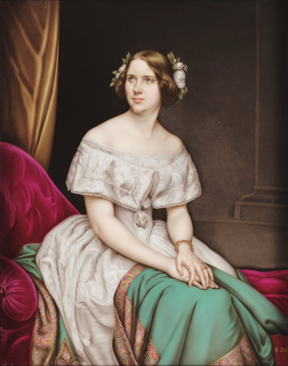 Portrett av Francisca de Bragança, prinsessen av Joinville av A. Asel