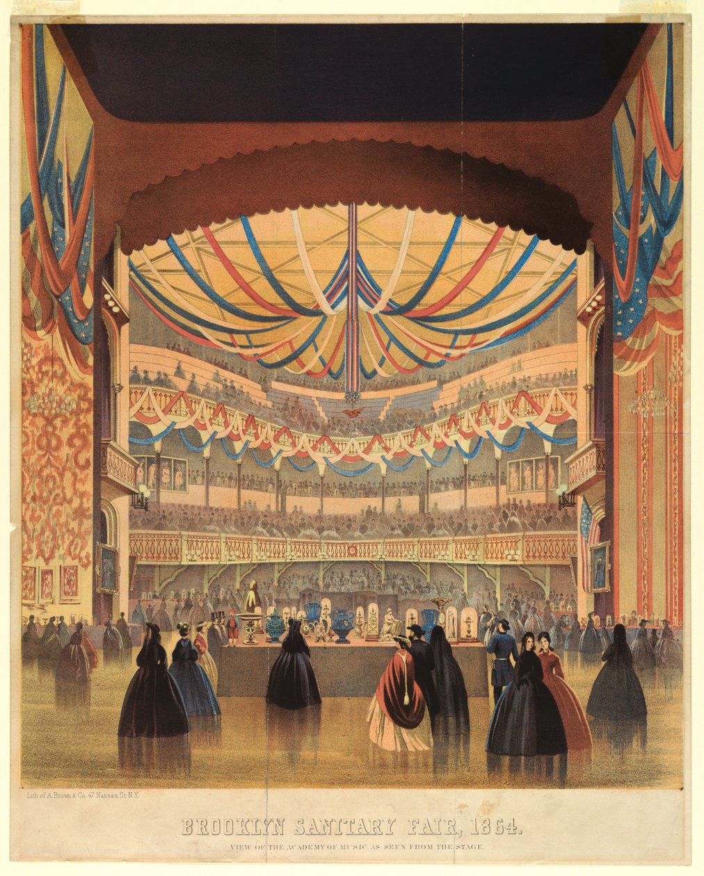 Brooklyn Sanitary Fair fra 1864, musikkakademiet av A. Brown and Company
