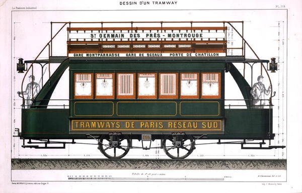 Design for en trikk av A. Cheneveau