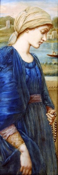 Flamma Vestalis etter Sir E. C. Burne-Jones, ca. 1890 (akvarell på elfenben) av A. Corsi Lalli
