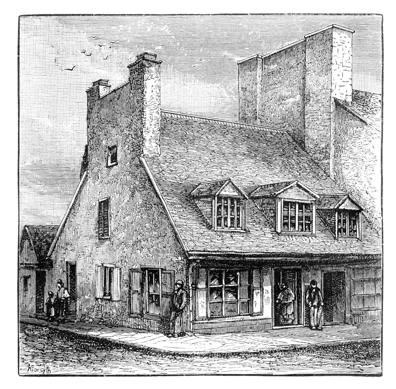 Gammelt fransk hus, Quebec, Canada, 1900 av A. Forsyth