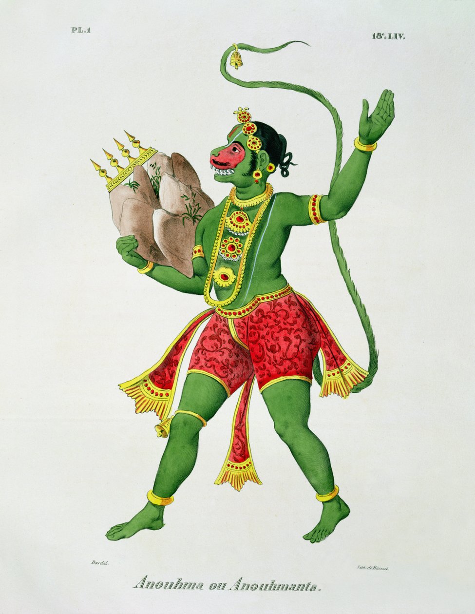 Hanuman, gravert av de Racinet av A. Geringer