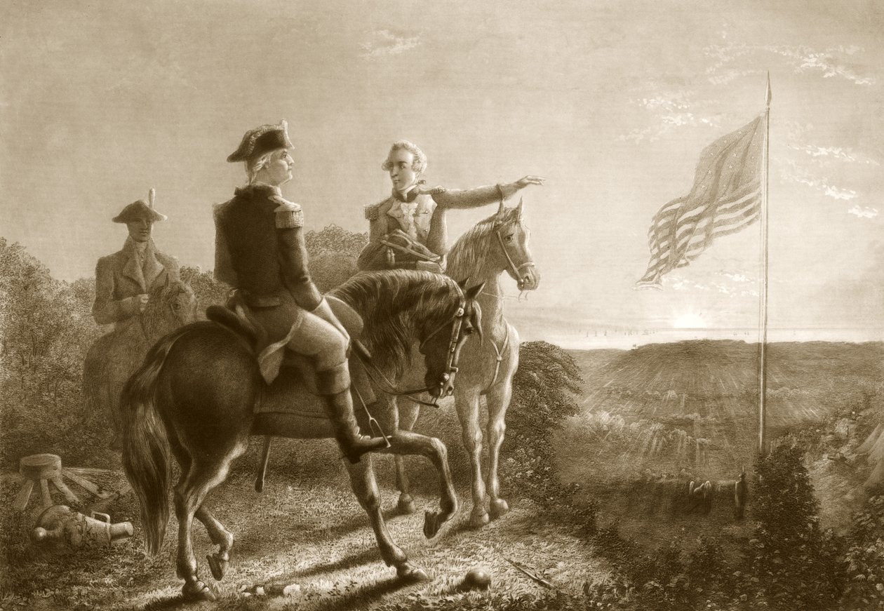 The Dawn of Peace, Morning of the Surrender of Yorktown, pub. 1881 av A. Gilchrist Campbell