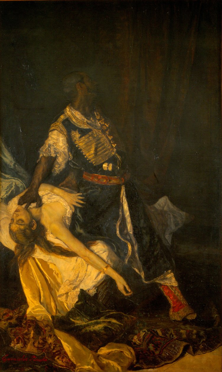 Othello Killing Desdemona, 1879 av A. González Pineda