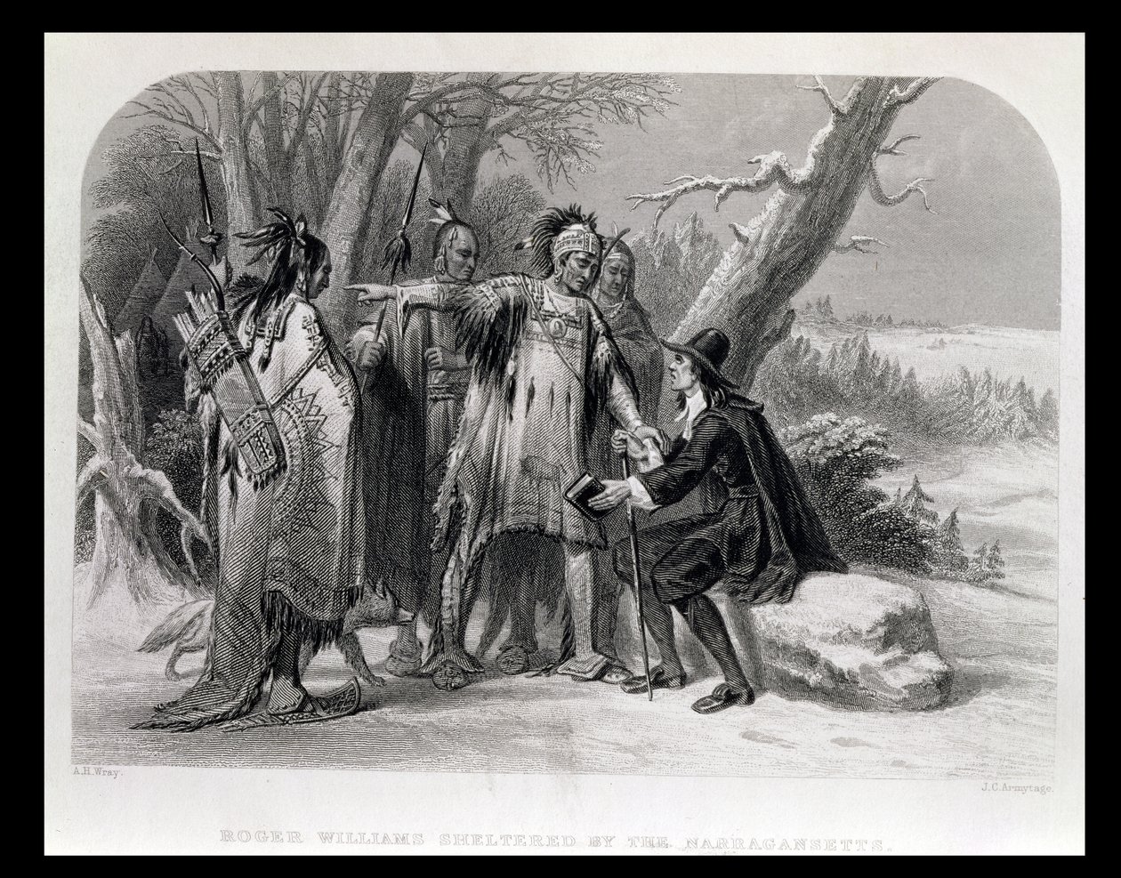 Roger Williams i ly av Narragansetts, 1636, fra 