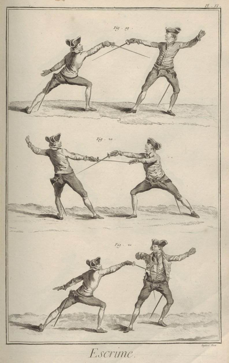 Fekting. Fra Encyclopédie av Denis Diderot og Jean Le Rond d'Alembert, 1751-1 av A. J. Defehrt