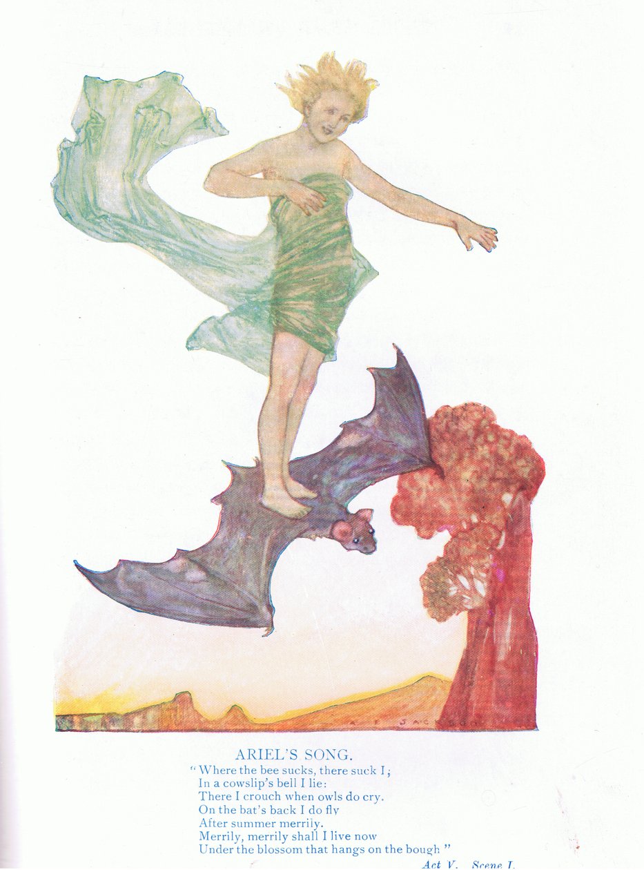 Ariels sang (The Tempest), fra Tales from Shakespeare pub. av Ward Lock & Co Ltd av A. Jackson