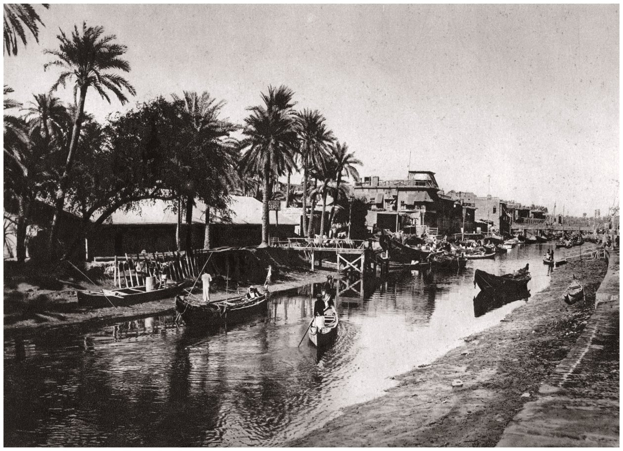 Ashar Creek som fører til Shatt al-Arab, Basra, Irak, 1925. av A. Kerim