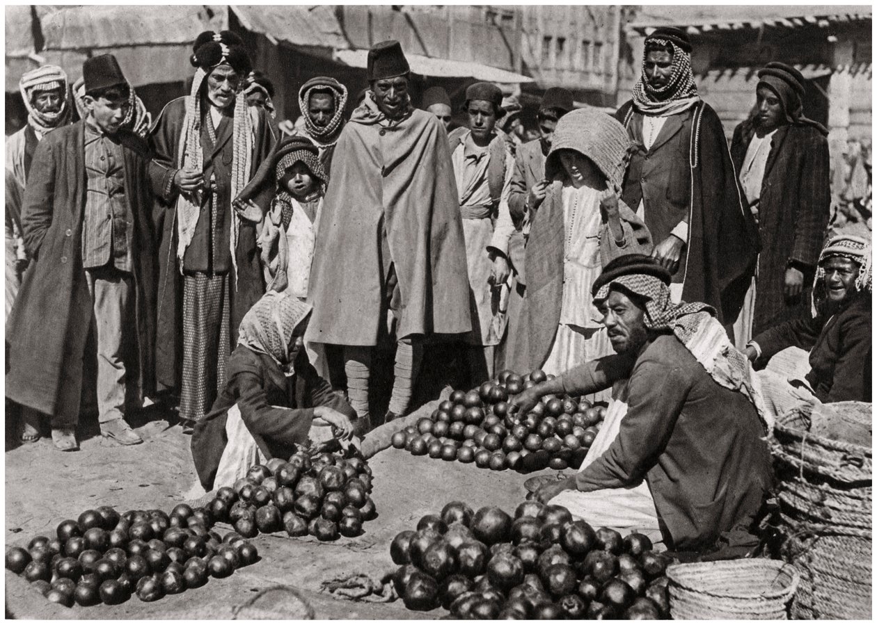Fruktmarked i Bagdad, Irak, 1925 av A. Kerim