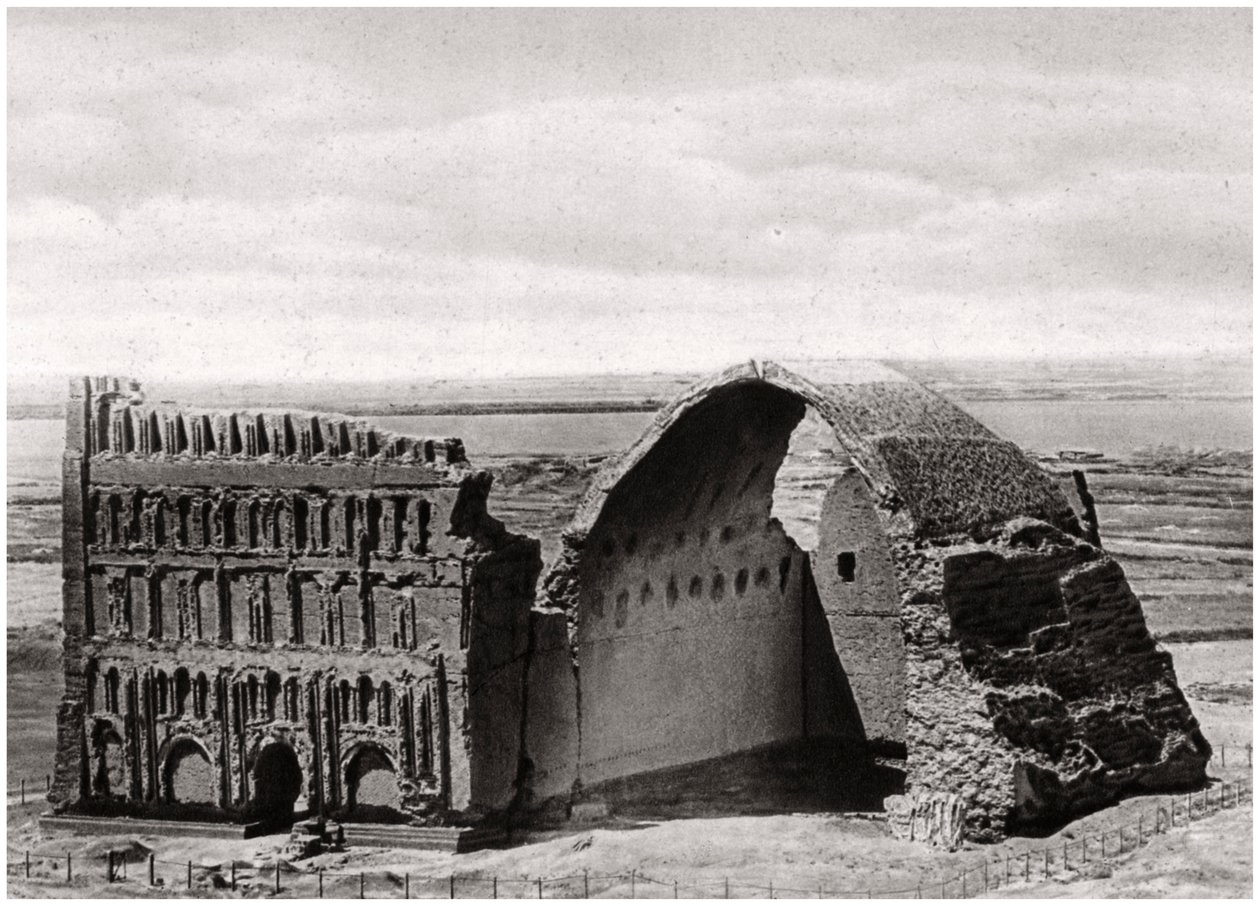 Taq-i Kisra fra luften, Ctesiphon, Irak, 1925 av A. Kerim
