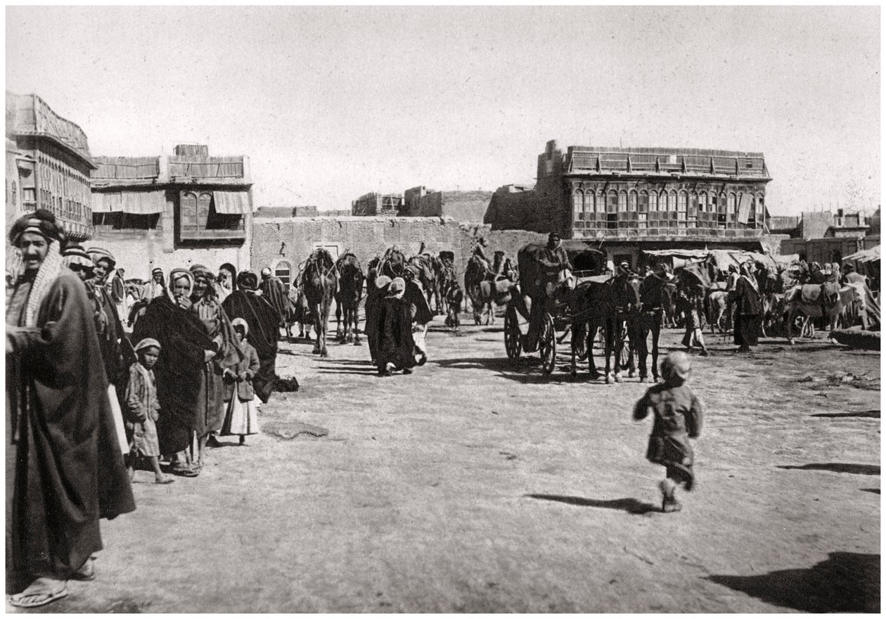 Basarplassen i Basra, Irak, 1925 av A. Kerim