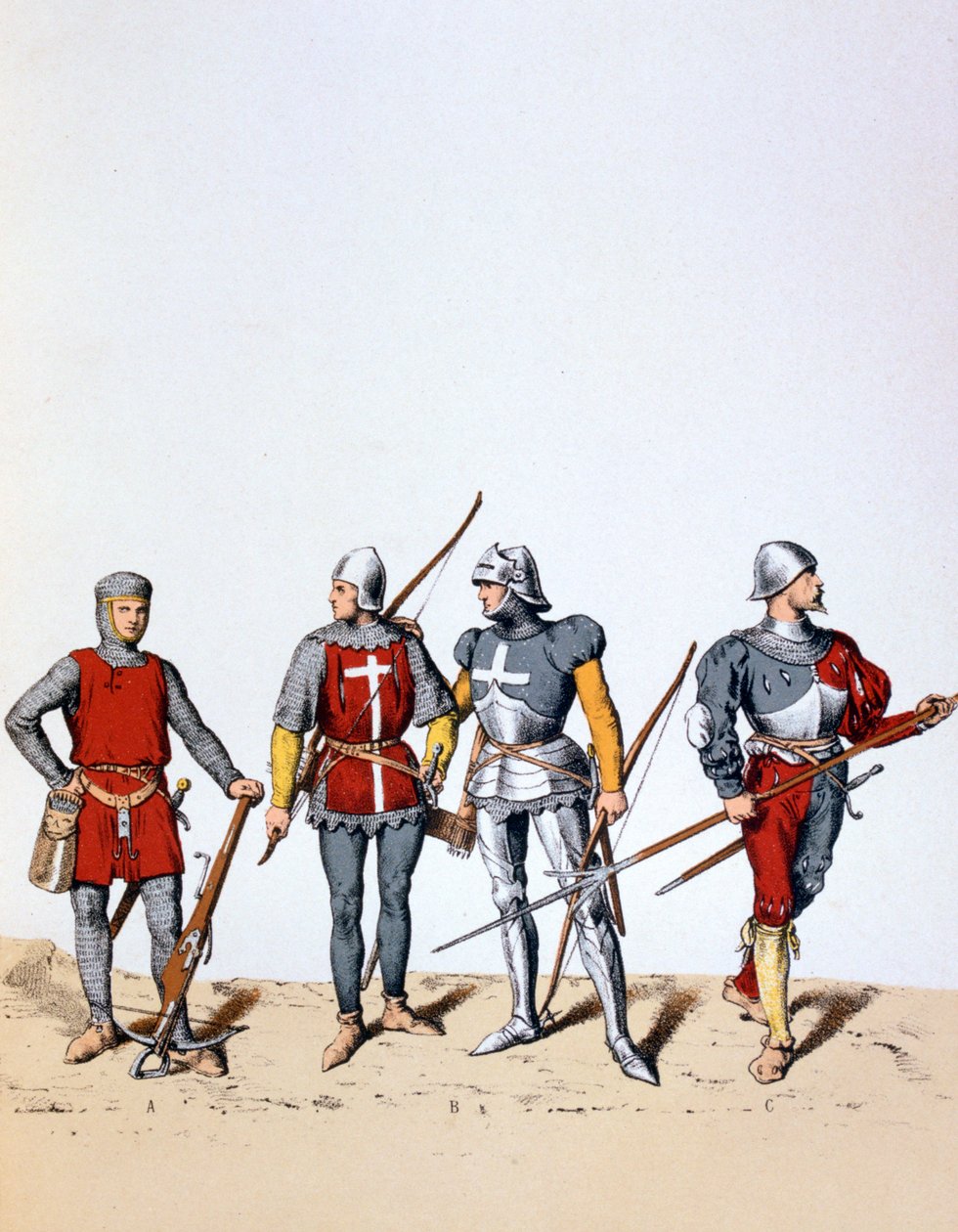 Tropper fra den kongelige garde, 1100-1500-tallet 1887 av A. Lemercier