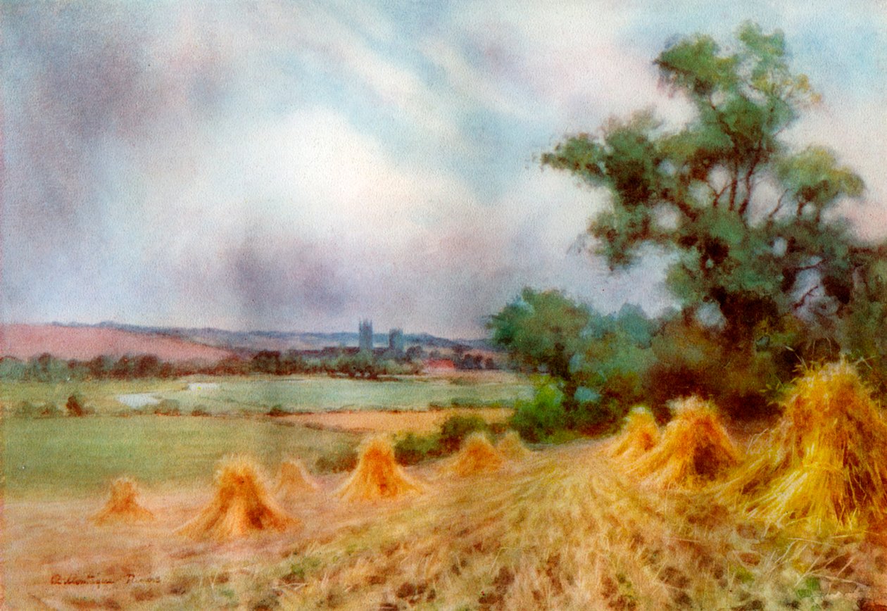 Canterbury fra Sturry Wood, Kent, 1924-1926. av A Montague Rivers