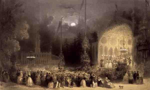 Chateau des Fleurs, Champs Elysees, trykt av Auguste Bry (litho) av A Provost