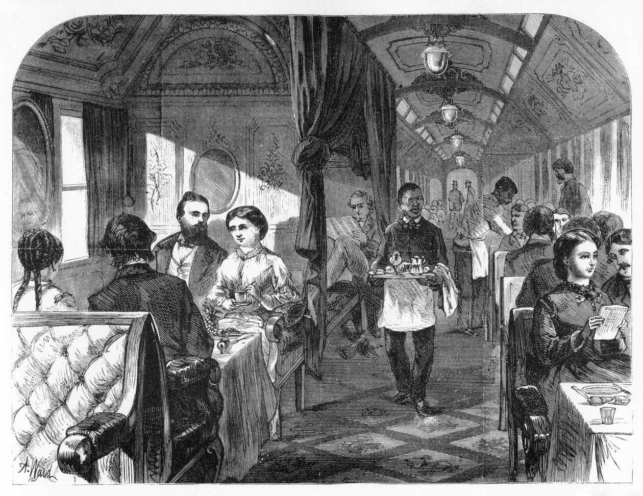 Palace Hotel Car, Union Pacific Railroad, c1870. av A. R. Ward