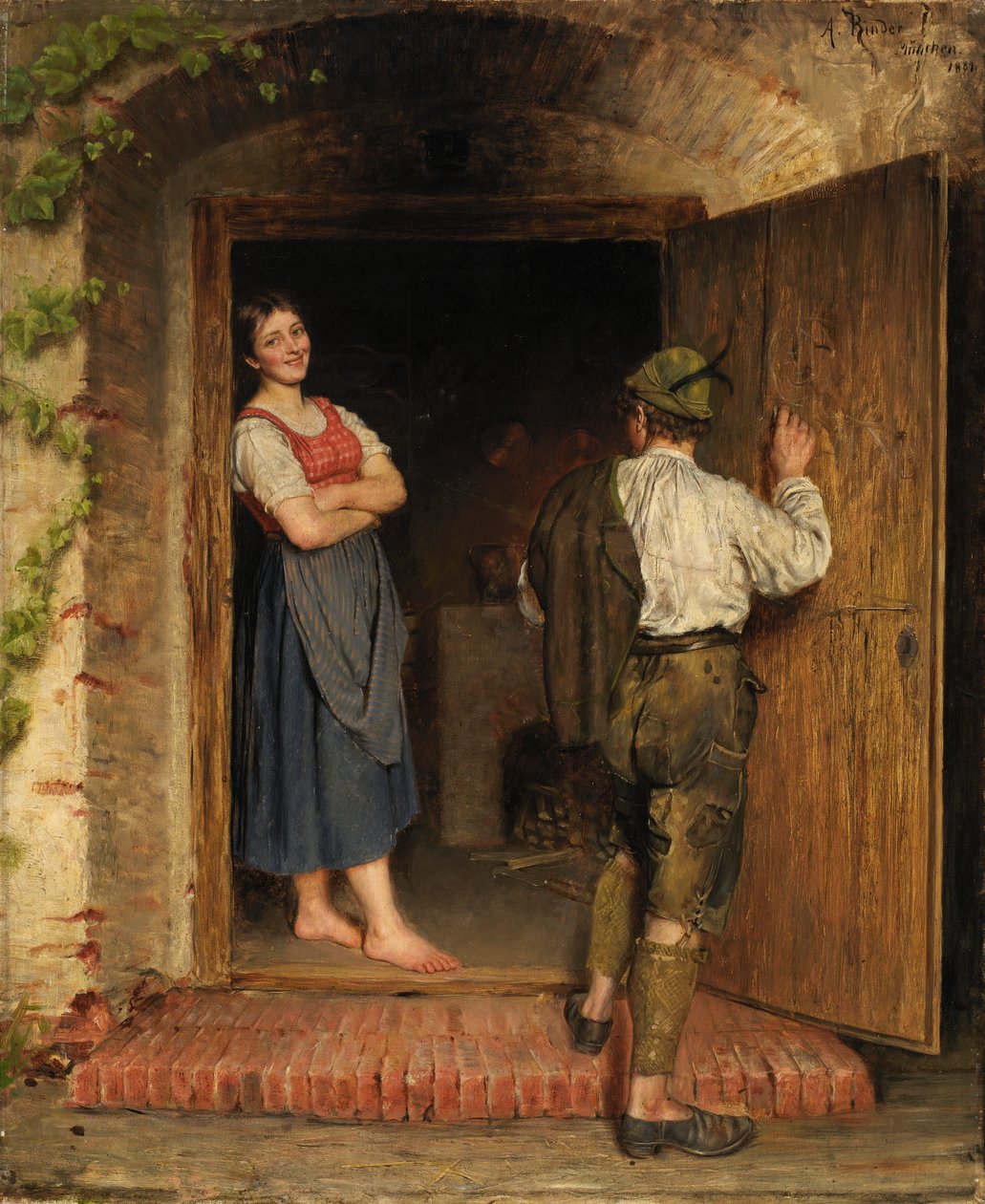 Tegning på dør, 1887. av A. Rinder
