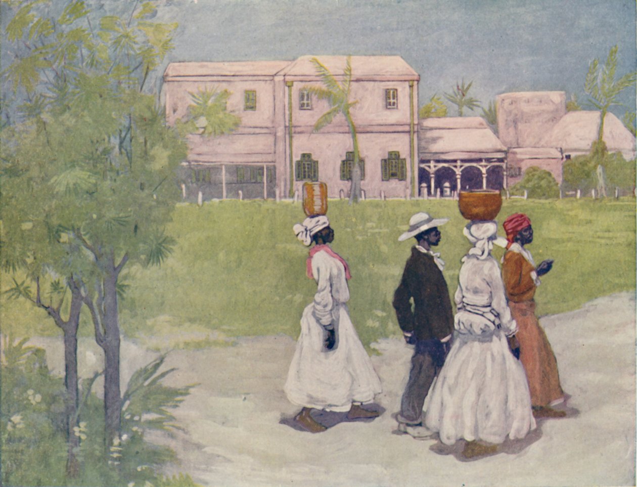 Black Going To Work, Barbados, 1916 av A. S. Forrest