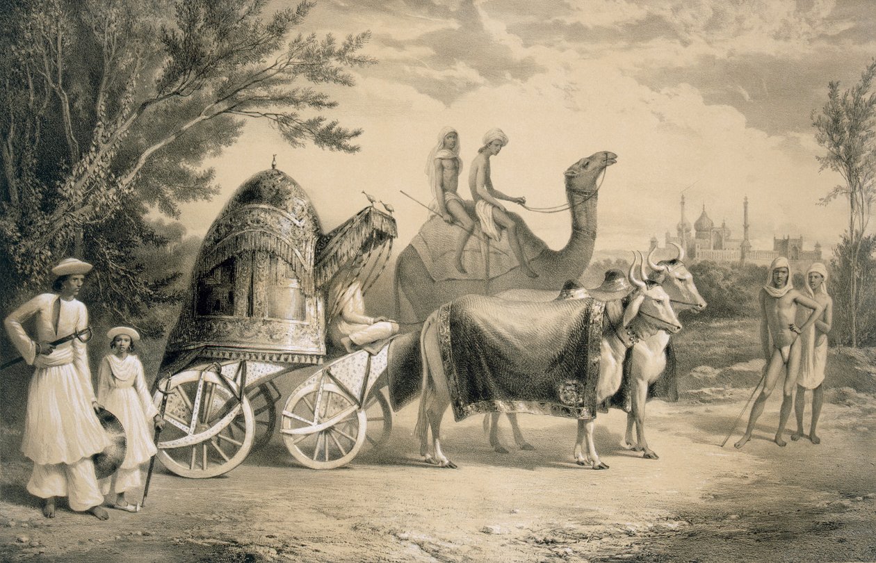 Harem Carriage of the King of Delhi, fra "Voyages in India", pub. av Smith, Elder und Co., 1858 av A. Soltykoff