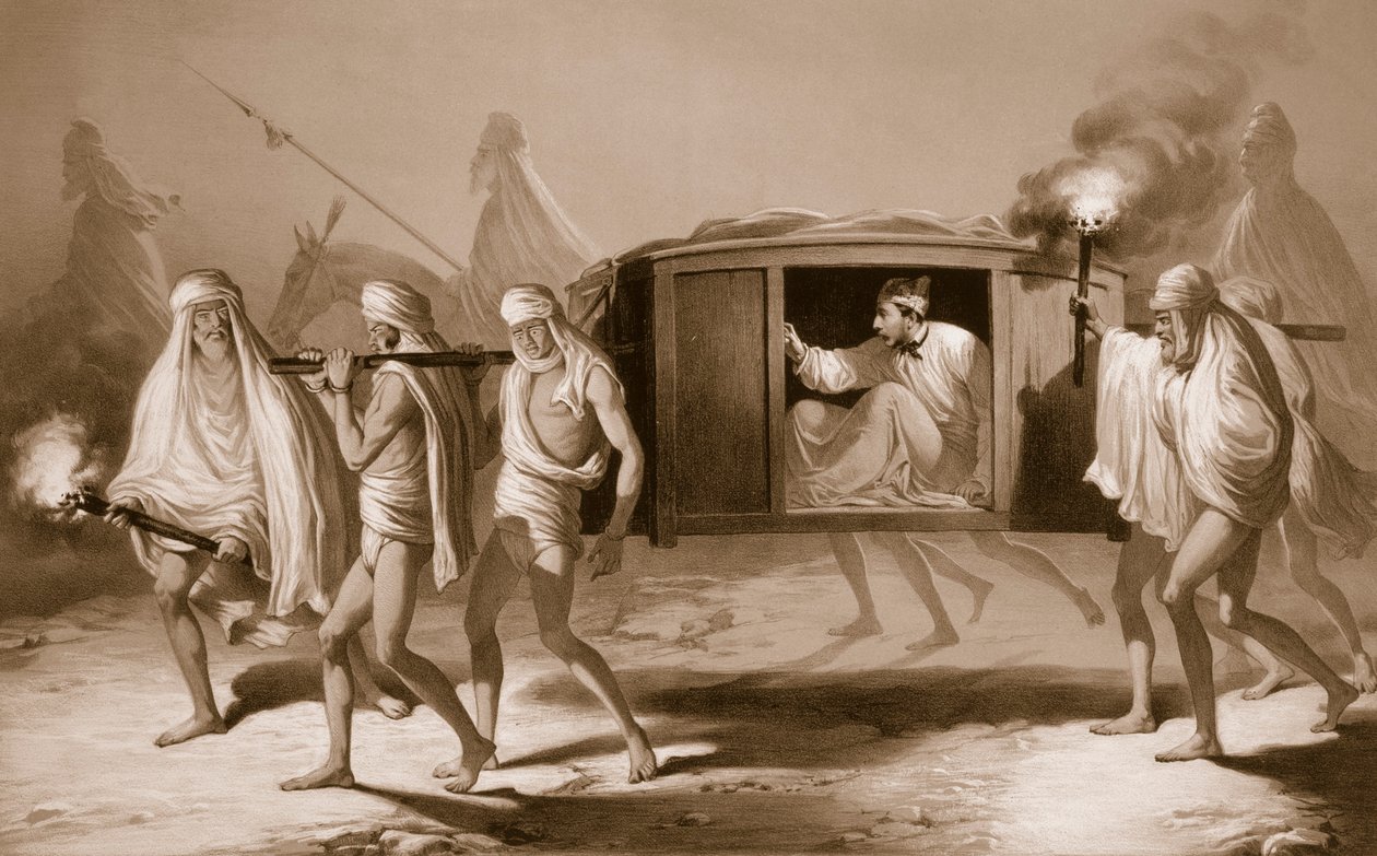 Post-chaise i indisk stil i Punjab mellom Loudiana og Amritsar, 1859. av A. Soltykoff