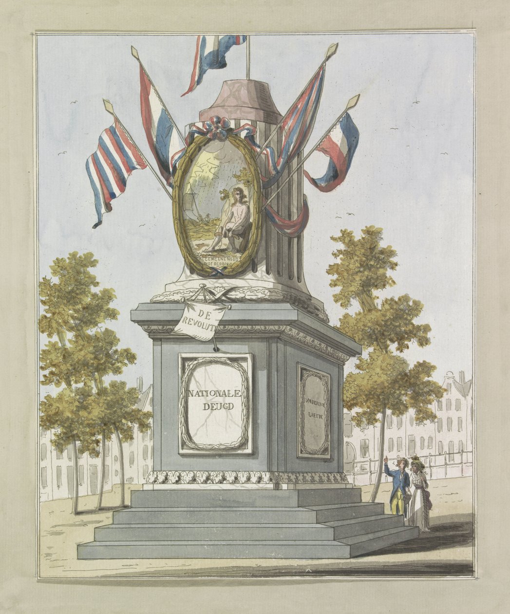 The Revolution, dekorasjon på Place Royale, 1795 Ti plater av dekorasjonene på Alliantiefeest i Amsterdam i 1795 (serietittel) av A. Verkerk