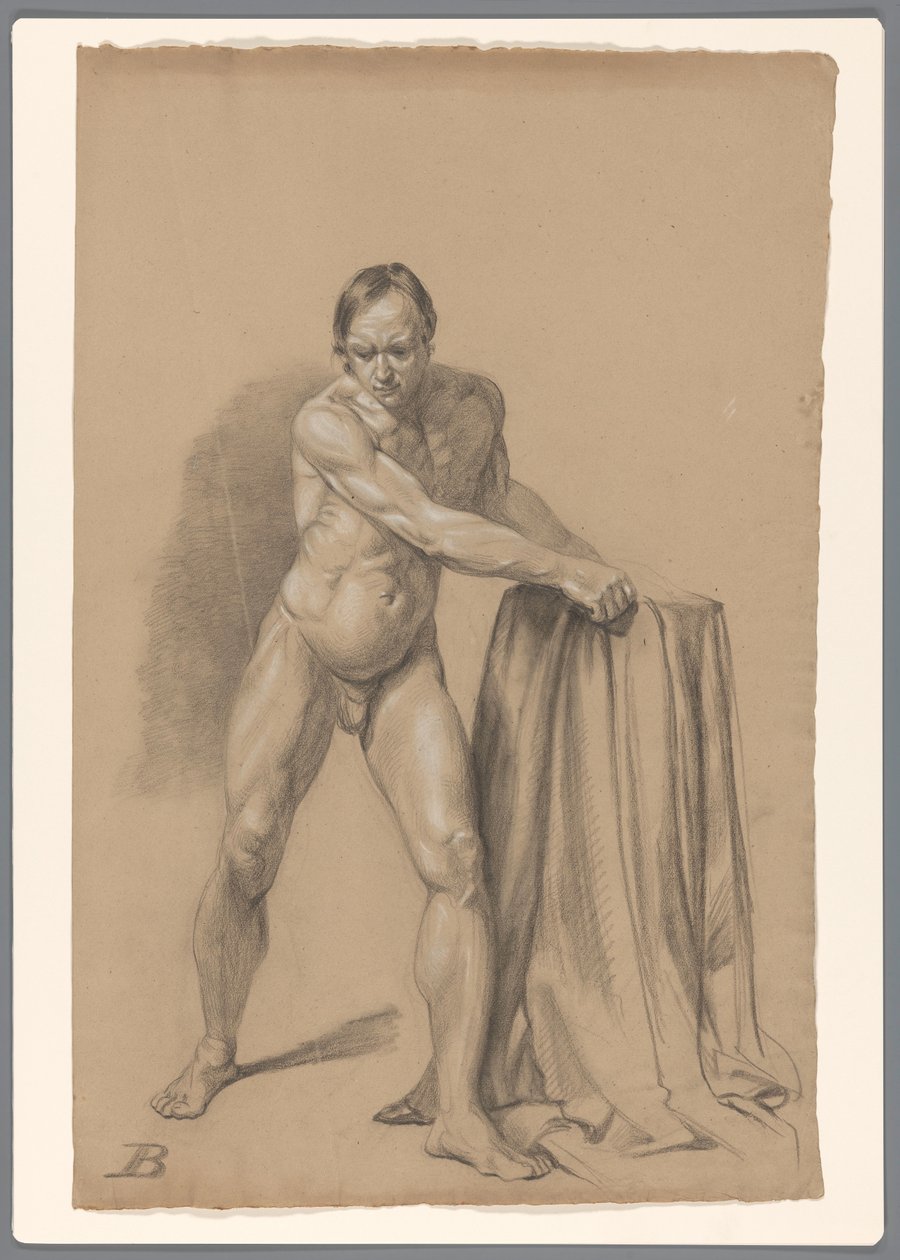 Stående mann naken, sett forfra av A. Waterloo (attributed to)