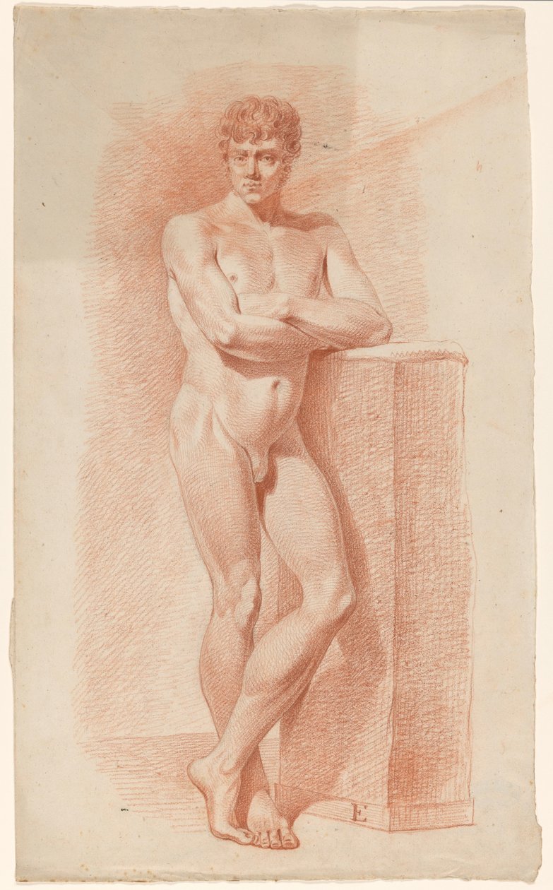 Stående mann naken, sett forfra av A. Waterloo (attributed to)