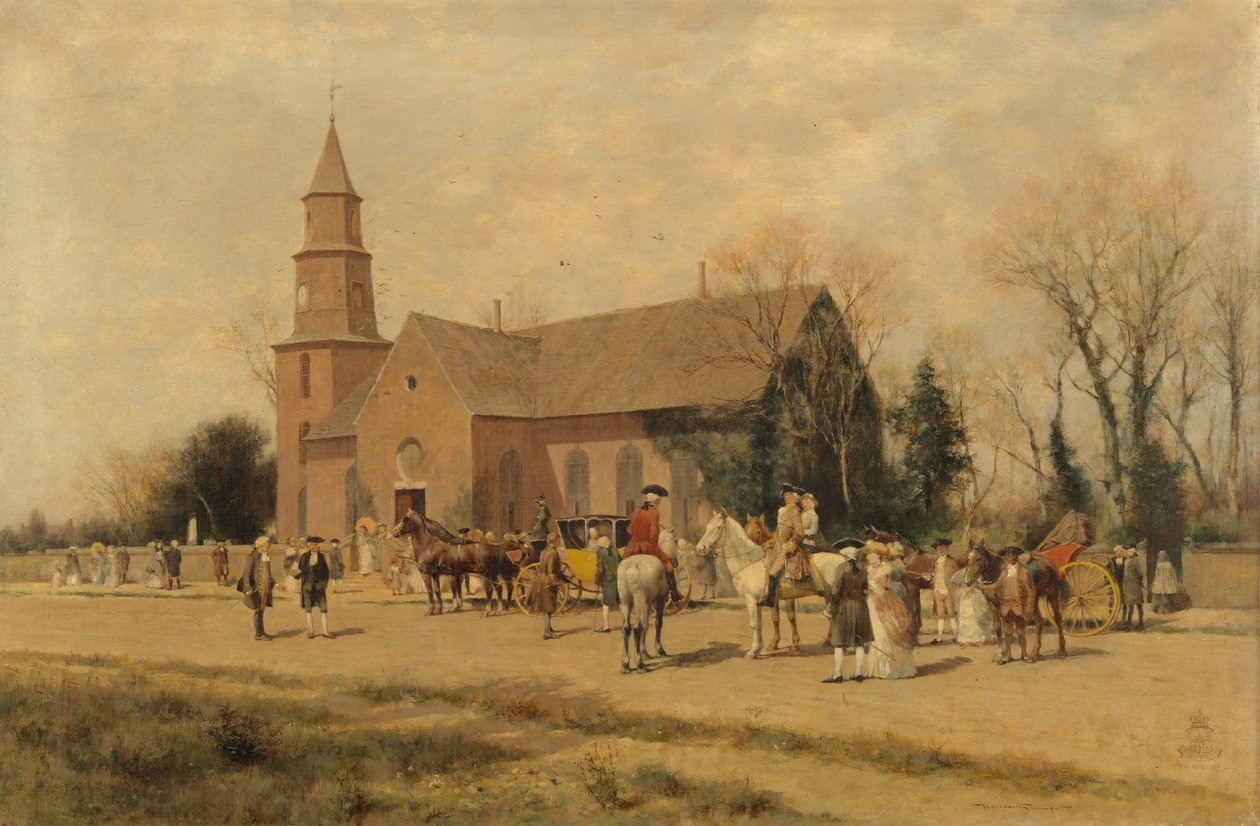 Old Bruton Church, Williamsburg, Virginia, i Lord Dunmores tid, 1893. av A. Wordsworth Thompson