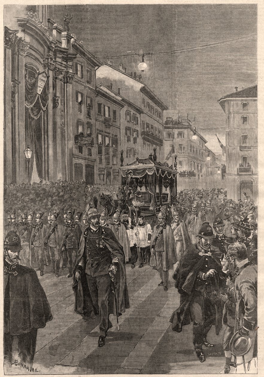 Verdi, Giuseppe: begravelsesprosesjon, Milano, 26. februar 1901. av A. after Bonamore