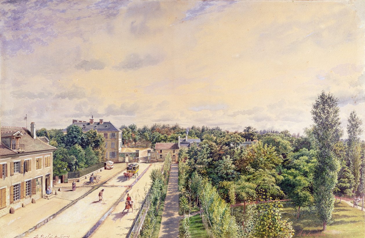 Gjestgiveriet i Sevres, ca. 1840 av A. de Lareuziere