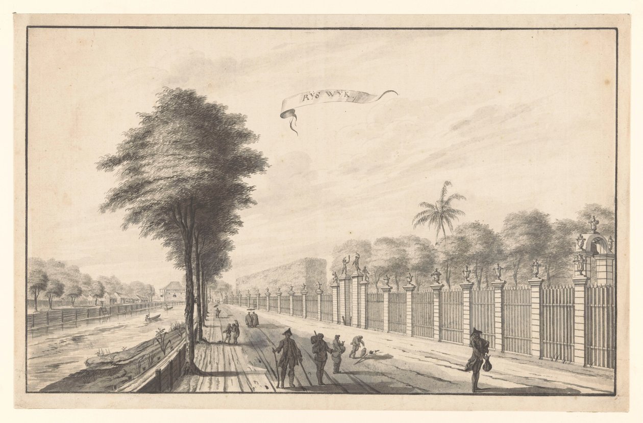 De Post Rijswijk sett fra Noordwijk Rijswijk (tittel på objekt) av A. de Nelly (attributed to)