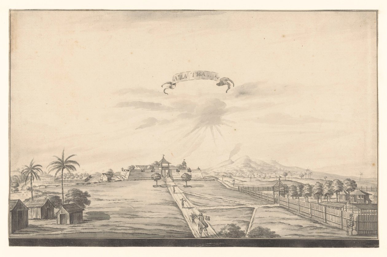 Utsikt over festningen Salatiga Salatiga (tittel på objekt) av A. de Nelly (possibly)