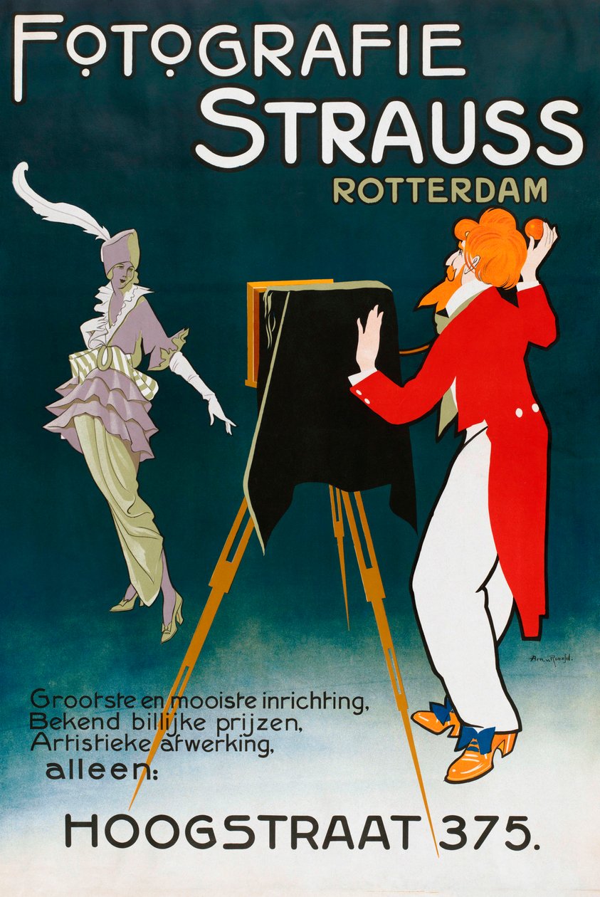 1914 poster advertising photographic studio av A. von Roessel