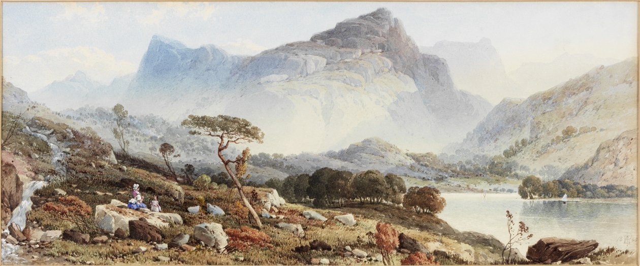 View Near Dolgelly (akvarell og kroppsfarge på papir på kort) av Aaron Edwin Penley
