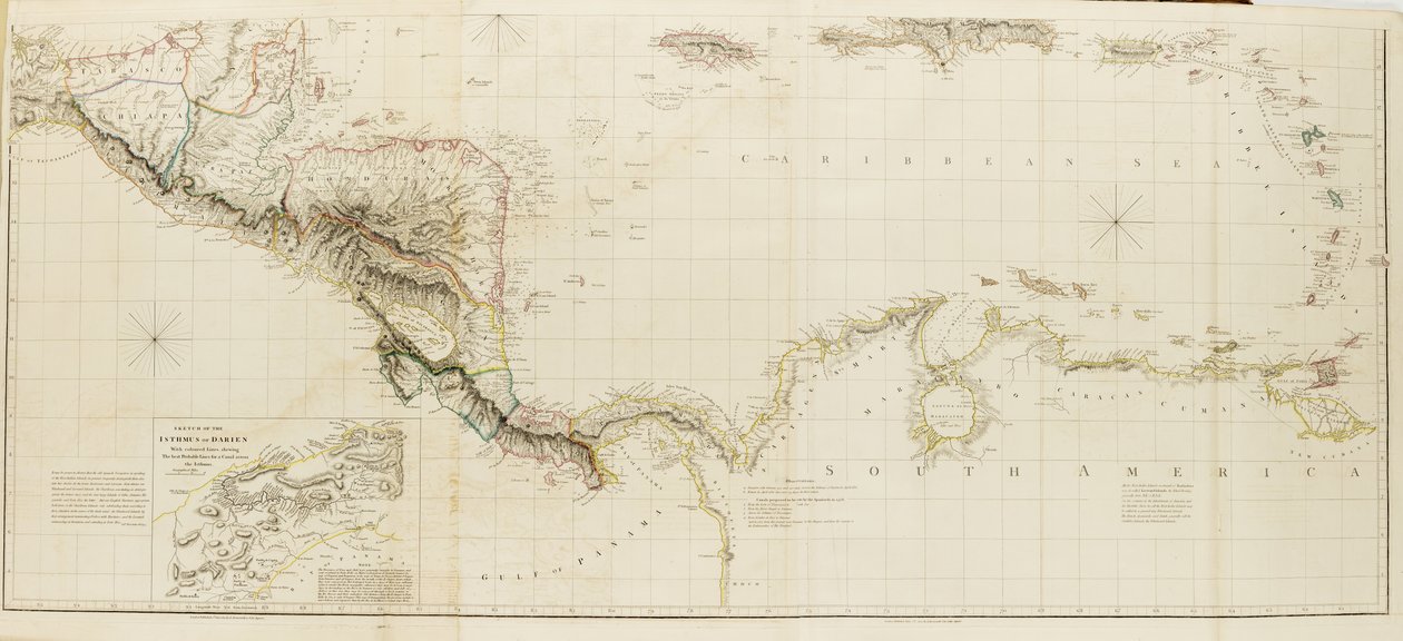 Kart over Vestindia og spanske dominanser i Nord-Amerika av Aaron Arrowsmith