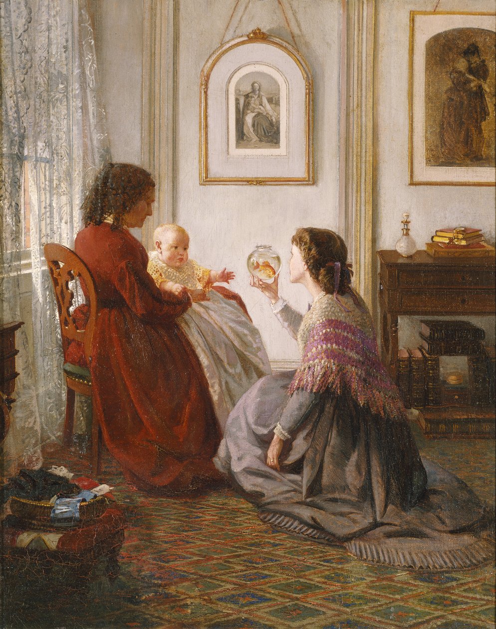 Shattuck-familien, med bestemor, mor og baby, 1865 av Aaron Draper Shattuck