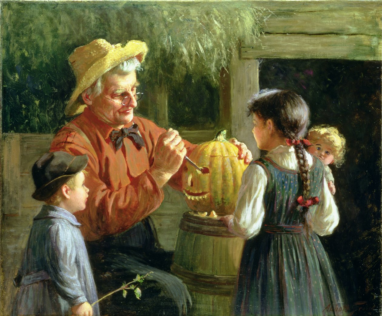 Jack-o-Lantern (olje på lerret) av Abbott Fuller Graves
